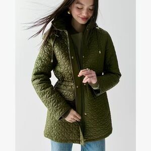 Kate Spade New York Quilted Jacket – Dark Olive Green